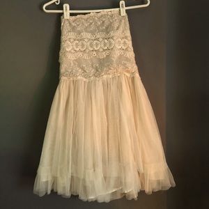 Strapless Bohemian Cream Dress